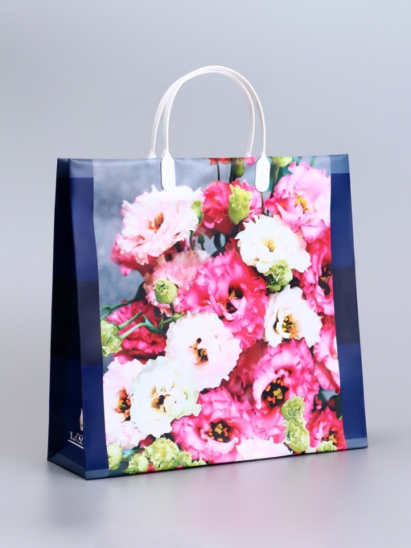 Пакет "Цветы/Город ", мягкий пластик, 26 x 23 см, 110 мкм МИКС