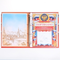 Папка школьная на кольцах &laquo;Портфолио школьника&raquo;, 10 листов-разделителей, 24,5 х 32 см.