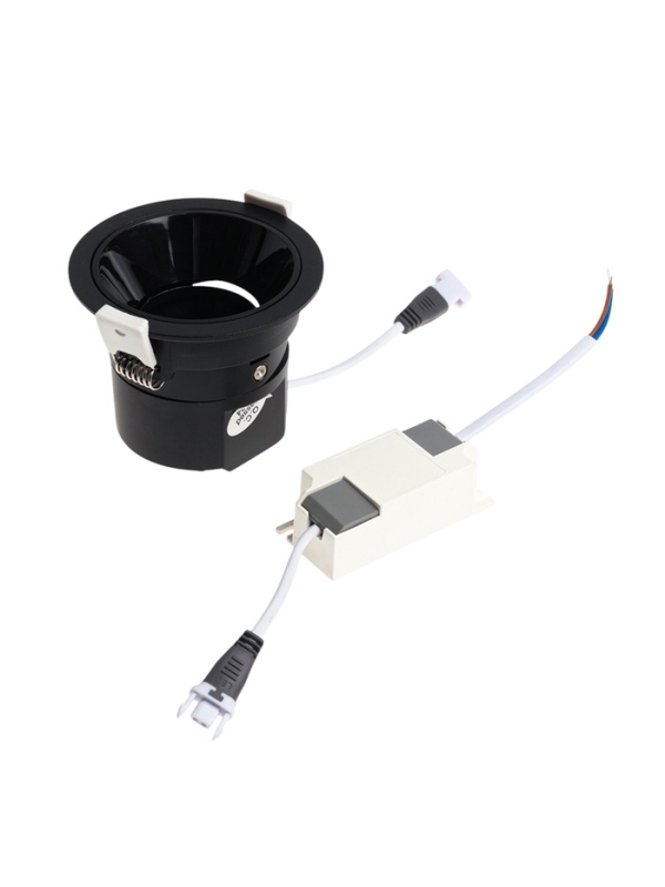 Светильник светодиодный встраиваемый, поворотный, 6Вт, 6500К, с драйвером, D75, черный