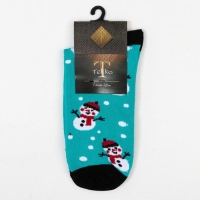 Носки мужские&laquo;Снеговики&raquo; цвет бирюзовый, размер 27