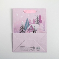 Пакет подарочный новогодний крафтовый вертикальный «Домик на опушке», MS 18 х 23 х 10 см, Новый год Пакет подарочный новогодний крафтовый вертикальный «Домик на опушке», MS 18 х 23 х 10 см, Новый год