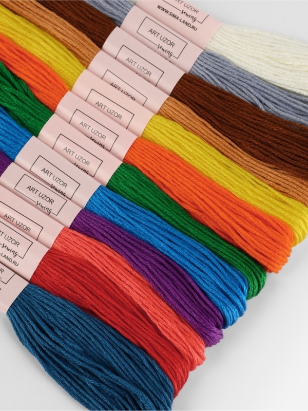 Набор ниток мулине №2, 8 &plusmn; 1 м, 12 шт