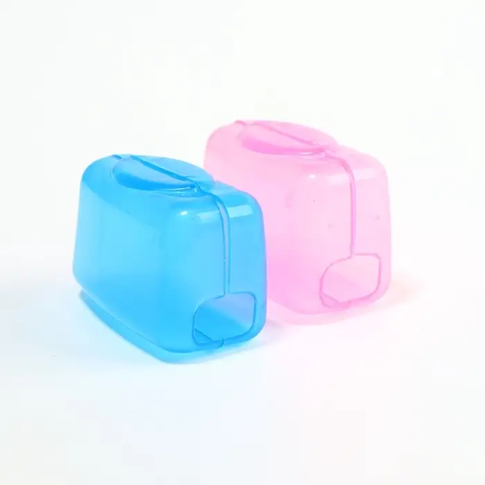 Колпачок - футляр для зубной щётки, набор - 2 шт., 3.8&times;2.2&times;1.8 см, розовый, голубой