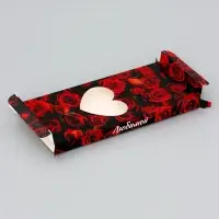 Подарочная коробка под плитку шоколада, с окном, &laquo;Сердце&raquo;, 17.1&times;8&times;1.4 см