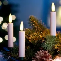 Светодиодные &laquo;Свечи на прищепках&raquo; 10 см, набор 10 шт, 10 LED, от батареек АААх10, пульт, свечение тёплое белое