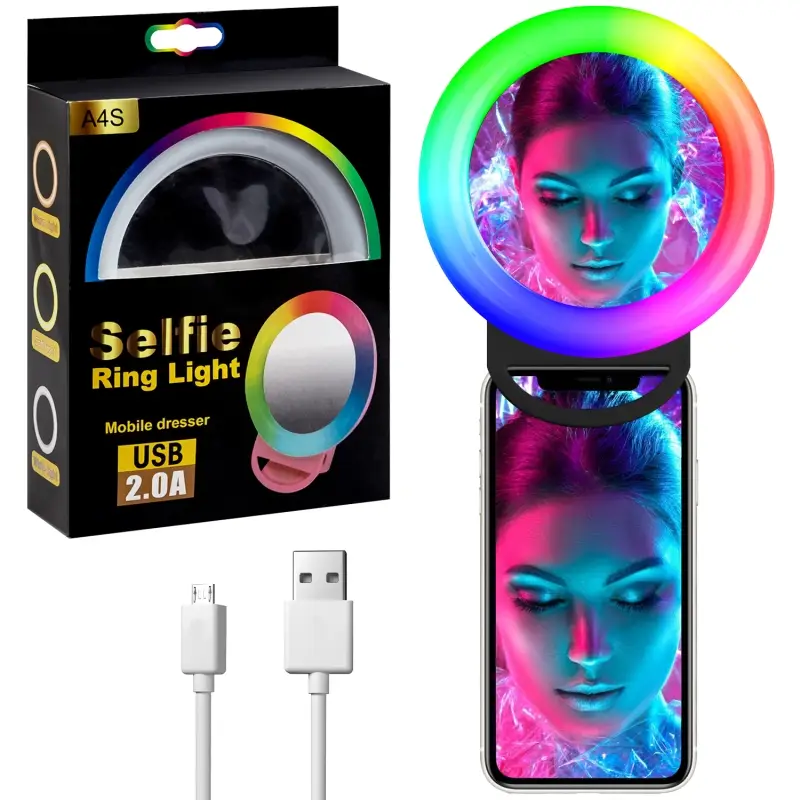 Подсветка Selfie USB RGB A4S черная (возможен дефект товара, без обмена и возврата)