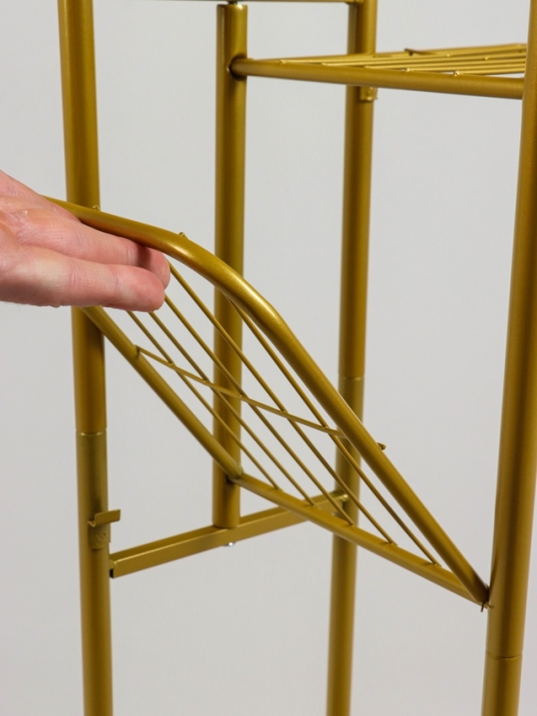 Подставка для цветов Greengo, 4 полки, 43 &times; 22 &times; 82 см, напольная, металл, цвет золотой