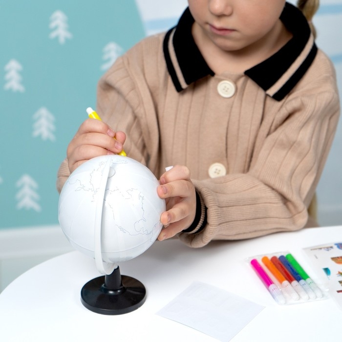 Обучающий набор &laquo;Глобус-раскраска&raquo;, изучаем достопримечательности