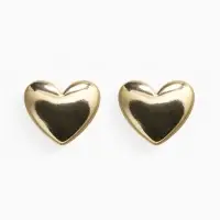 Серьги пластик "Сердце", цвет золото