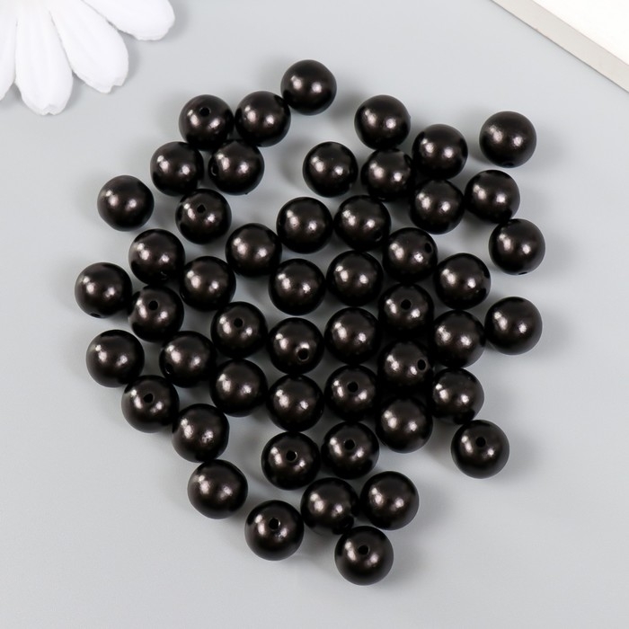 Набор бусин Набор бусин "Рукоделие" пластик, диаметр 10 мм, 25 гр, черный