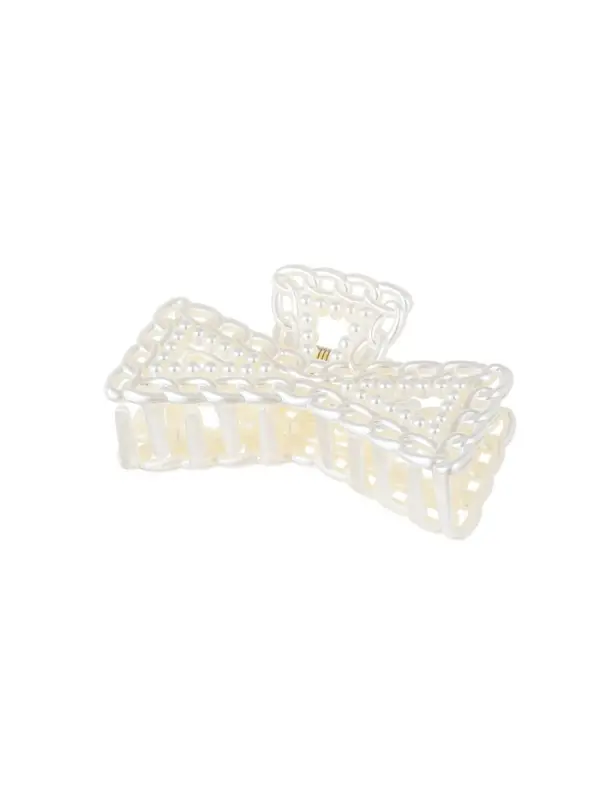 Краб для волос "Синтия" бант галант, 9 см, белый