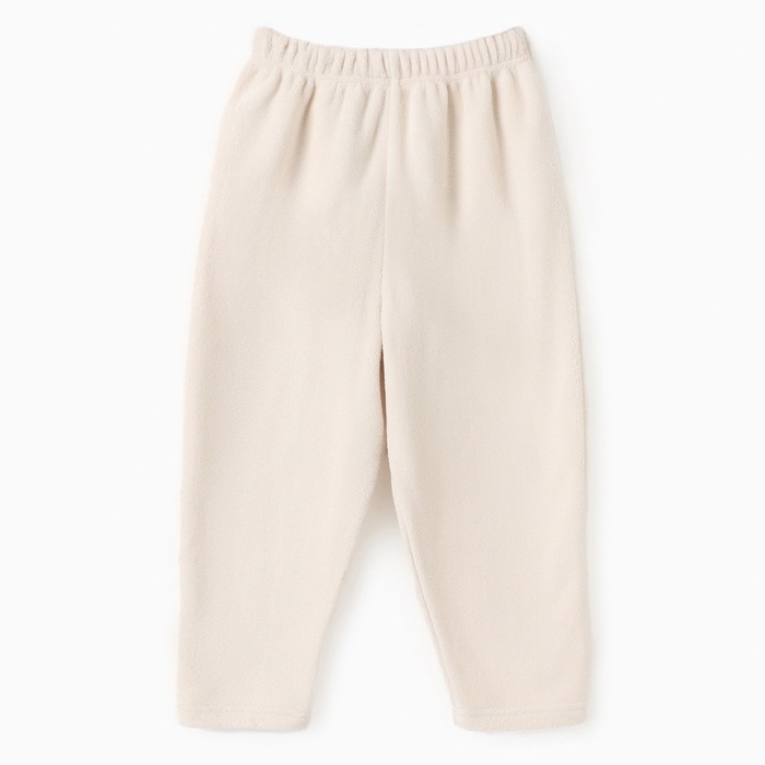 Брюки флисовые детские MINAKU: Fleece Soft, цвет бежевый, рост 134 см