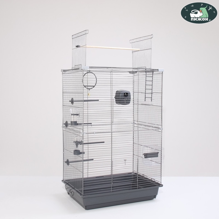 Клетка для птиц "Пижон" №104-Б, разборная, 2 секции, 58 х 40 х 88см, серая