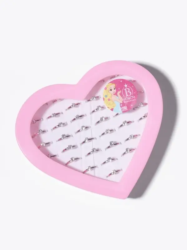 Кольцо детское Выбражулька &laquo;Как у мамы&raquo;, кристалл 4 мм, белое в серебре, безразмерное