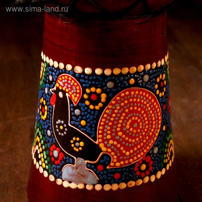 Сувенирный музыкальный инструмент "Барабан Джембе узорчатый" 30х16х16 см МИКС