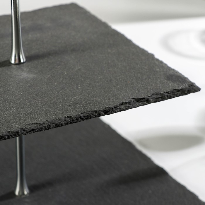 Блюдо из сланца Magistro Valley, 2-ярусное, 25/20&times;28 см