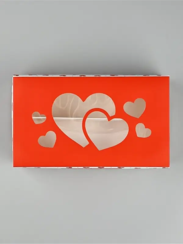 Кондитерская упаковка для макарун с окном, &laquo;С любовью&raquo;, 11 х 19 х 5.5 см