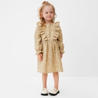 Платье для девочки MINAKU: Cotton collection цвет бежевый, рост 104 см