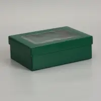 Коробка складная, крышка-дно, с окном, армейский зелёный, 24 х 17 х 8 см