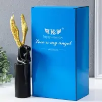 Сувенир полистоун "Ангел" чёрный с золотом 6х8,3х31 см