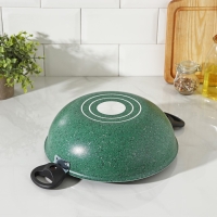 Казан, 4 л, d=28 см, стеклянная крышка, две съёмные ручки, антипригарное покрытие, цвет зелёный