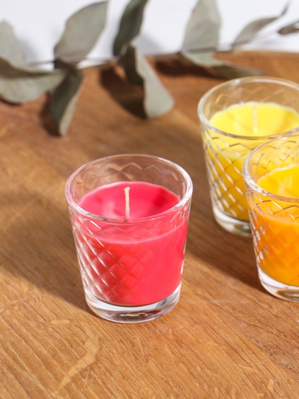 Свеча ароматическая в стакане (набор 3 шт) по 50 мл, 10 ч, 32 гр, ЗЕМЛЯНИКА, МАНГО, ЦИТРУС Свеча ароматическая в стакане (набор 3 шт) по 50 мл, 10 ч, 32 гр, ЗЕМЛЯНИКА, МАНГО, ЦИТРУС