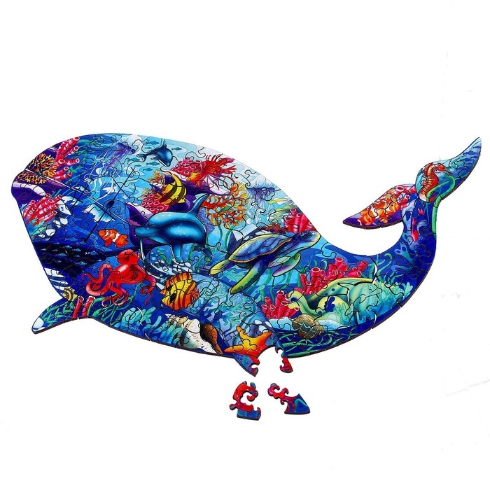 Пазл деревянный фигурный «Кит», 104 элементов Пазл деревянный фигурный «Кит», 104 элементов