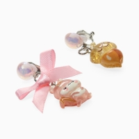 Серьги-клипсы детские "Выбражулька" белочка с бантом, жёлудь с жемчужиной, цветные Серьги-клипсы детские "Выбражулька" белочка с бантом, жёлудь с жемчужиной, цветные