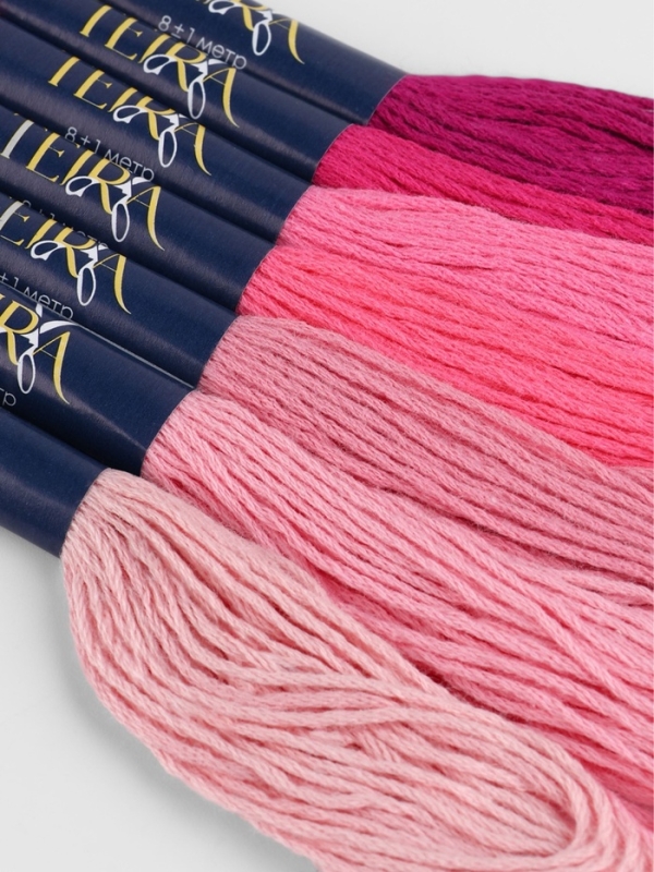 Набор ниток мулине хлопок 8±1м (наб 7шт цена за наб) cпектр розовый TR Набор ниток мулине хлопок 8±1м (наб 7шт цена за наб) cпектр розовый TR