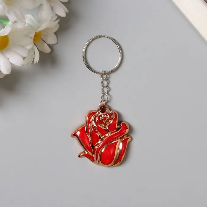 Брелок пластик "Бутон розы" МИКС 4х3,8х1,5 см