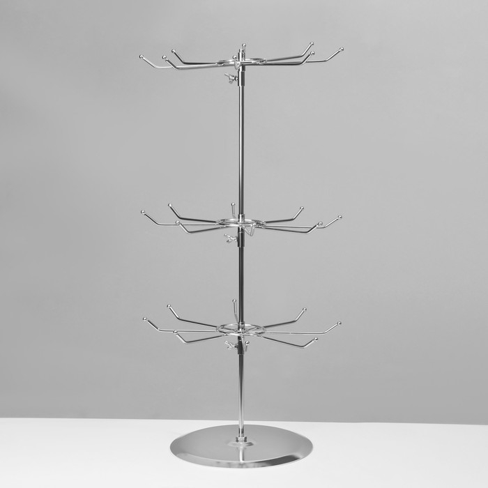 Вертушка, 3 яруса по 8 крючков, 27,5×27,5×55, цвет хром Вертушка, 3 яруса по 8 крючков, 27,5×27,5×55, цвет хром