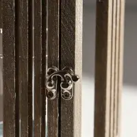 Подсвечник дерево на 1 свечу "Фонарь, окна с рейками" d=7,3 см 11,2х11,2х34 см