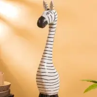 Сувенир "Зебра" дерево 13х7х50 см, цв. чёрно-белый