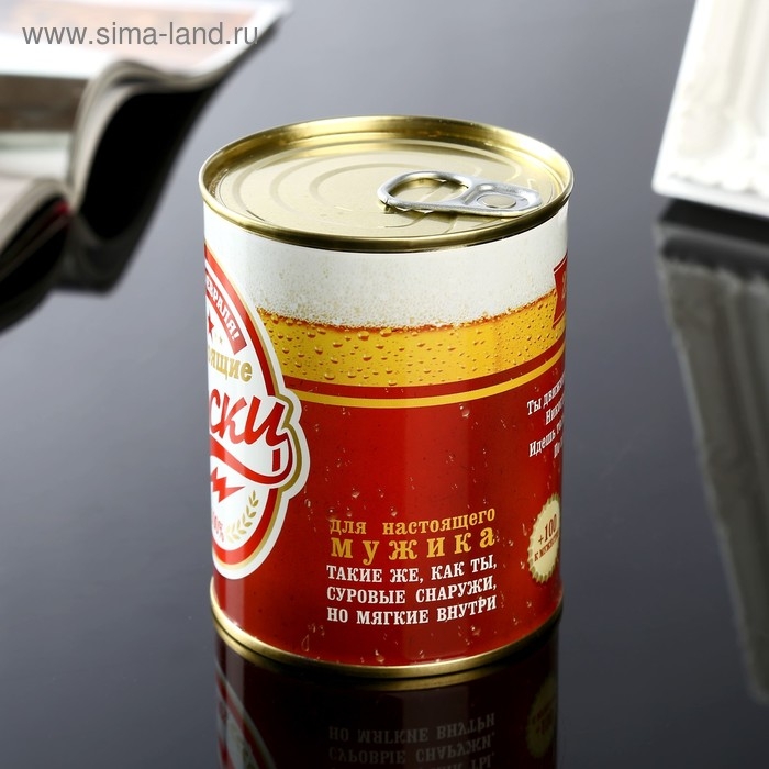 Подарочные носки в банке «Настоящие. С 23 февраля», (внутри носки мужские, цвет черный) Подарочные носки в банке «Настоящие. С 23 февраля», (внутри носки мужские, цвет черный)