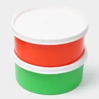 Контейнер пищевой ПластоС, 450 мл, с герметичной крышкой, d=13 см, h=6 см, пластик, МИКС