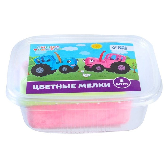 Мелки цветные, Синий трактор, 6 цветов Мелки цветные, Синий трактор, 6 цветов