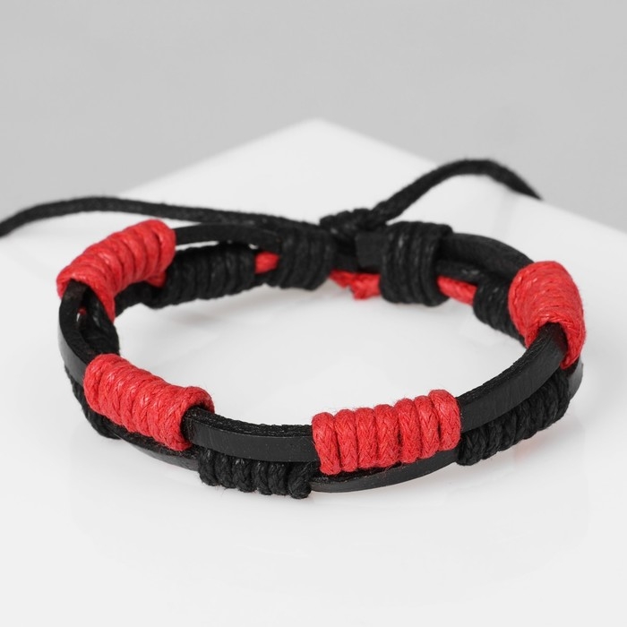 Браслет унисекс &laquo;Сила&raquo; плетение, цвет чёрно-красный, d=7 см