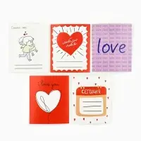 Набор мини-открыток в коробке с местом для подписи &laquo;Любовь&raquo;, 35 штук, 8 x 10 см