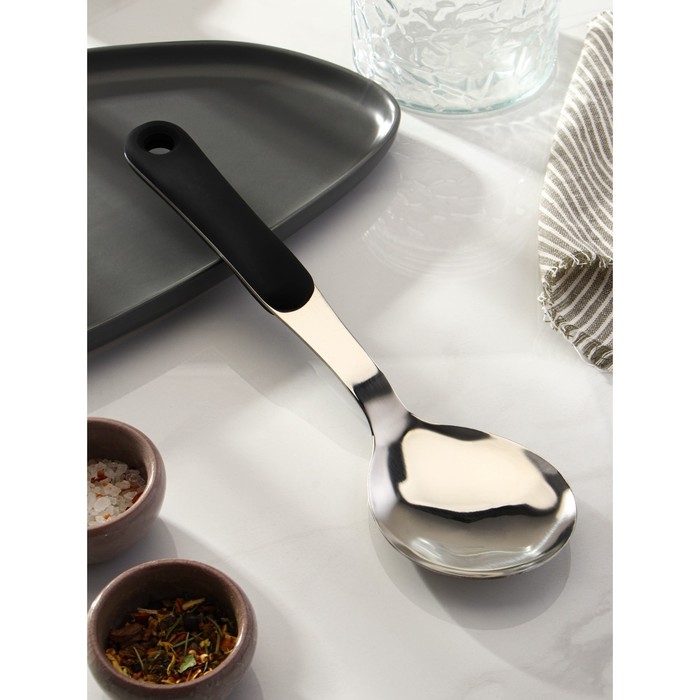 Ложка гарнирная из нержавеющей стали Доляна Home, 29&times;8 см, толщина 3 мм