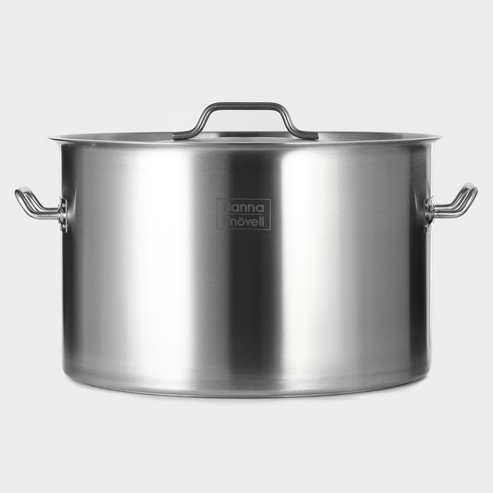 Кастрюля Hanna Kn&ouml;vell с крышкой, 35 л, d=40 см, h=26 см, толщина 1 мм, дно ТРС, толщина дна 4.6 мм, 201 сталь, индукция