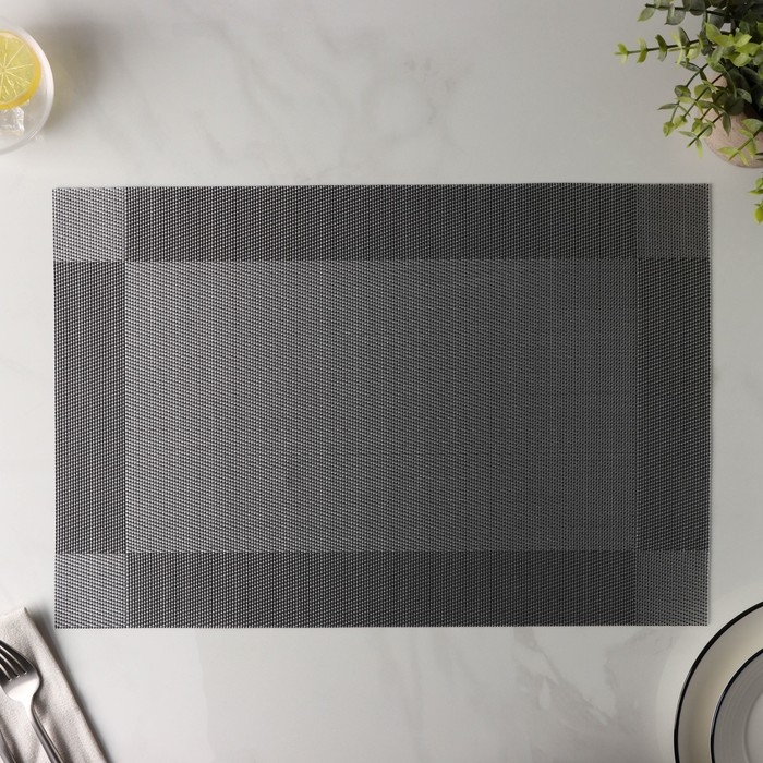 Салфетка сервировочная на стол Доляна &laquo;Шахматы&raquo;, 45&times;30 см, цвет серебристый