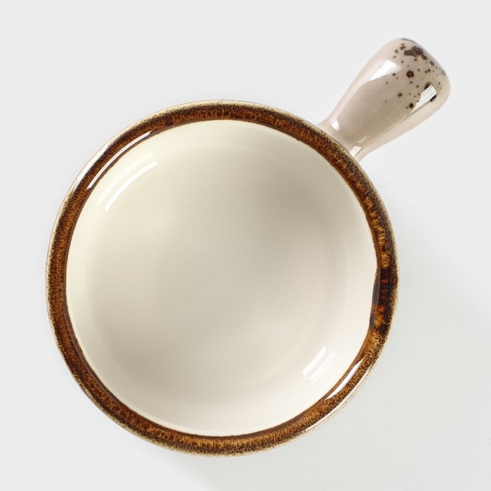 Кокотница фарфоровая Magistro &laquo;Церера&raquo;, 100 мл, d=7,5 см, цвет коричневый