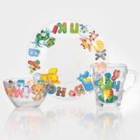 Набор для завтрака "Абвгдейка" (салатник+тарелка+кружка для чая) Набор для завтрака "Абвгдейка" (салатник+тарелка+кружка для чая)