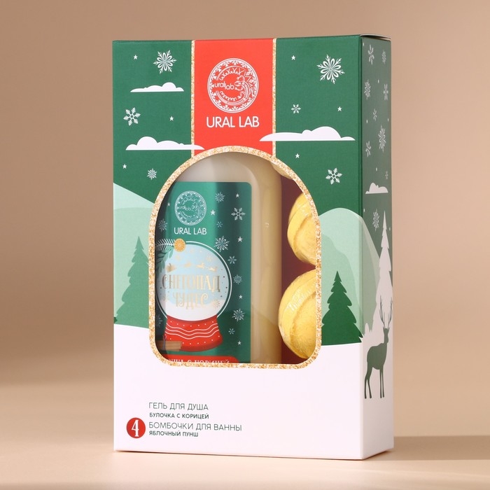 Подарочный набор косметики &laquo;С Новым Годом&raquo;, гель для душа 300 мл и бомбочки для ванны 4 х 40 г, Winter Melody by URAL LAB