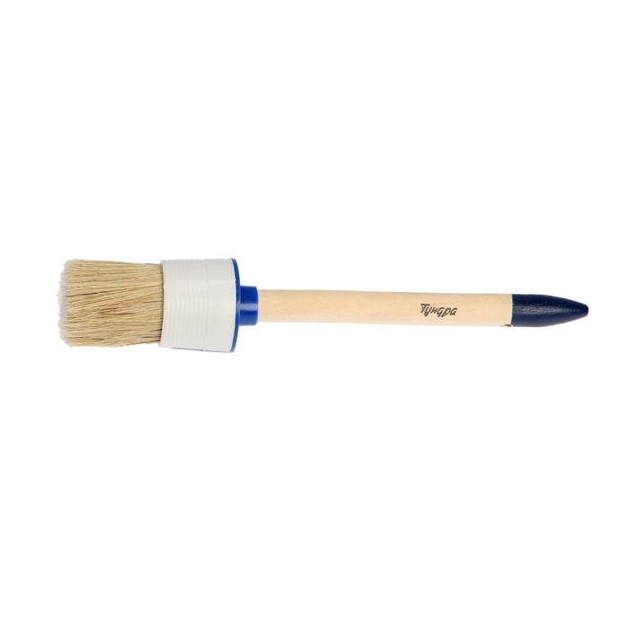 Кисть круглая ТУНДРА, натуральная щетина, деревянная рукоятка, № 12, 45 мм