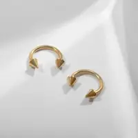 Пирсинг в бровь циркуляр, шип, d=8 мм, пара, цвет золотой