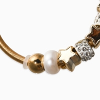 Браслет жемчуг &laquo;Марджери&raquo; звёзды, цвет белый в золоте, d=6,5 см