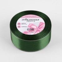 Лента атласная «Серебряные нити», 40 мм × 23 ± 1 м, цвет зелёный №49 Лента атласная «Серебряные нити», 40 мм × 23 ± 1 м, цвет зелёный №49