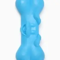Игрушка жевательная "Кость с улыбкой", TPR, 9 см, голубая