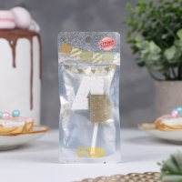 Свеча в торт "Манхеттен", цифра "4", белая с золотом, 5 см